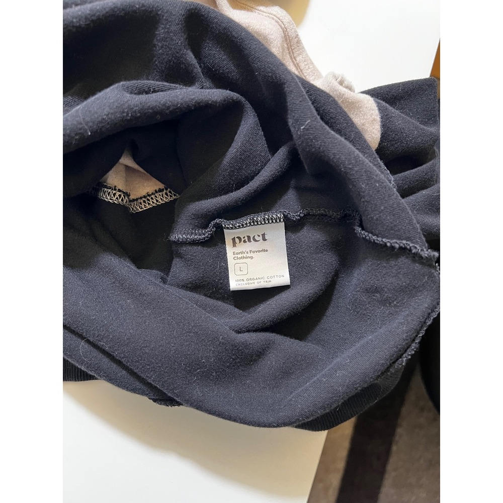 Pact Womens Organic Cotton Colorback Sweatshirt L Pullover Funnel Neck Chevron - Picture 4 of 5